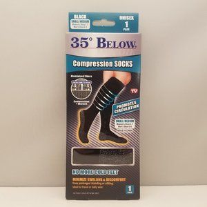 35° 35 DEGREE BELOW SOCKS Small/Medium Black Unisex 1 Pair AS SEEN ON TV